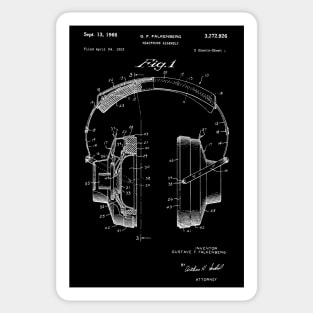 Headphones Patent / Headphones Patent Print, Hi Fi Headphones blueprint Sticker